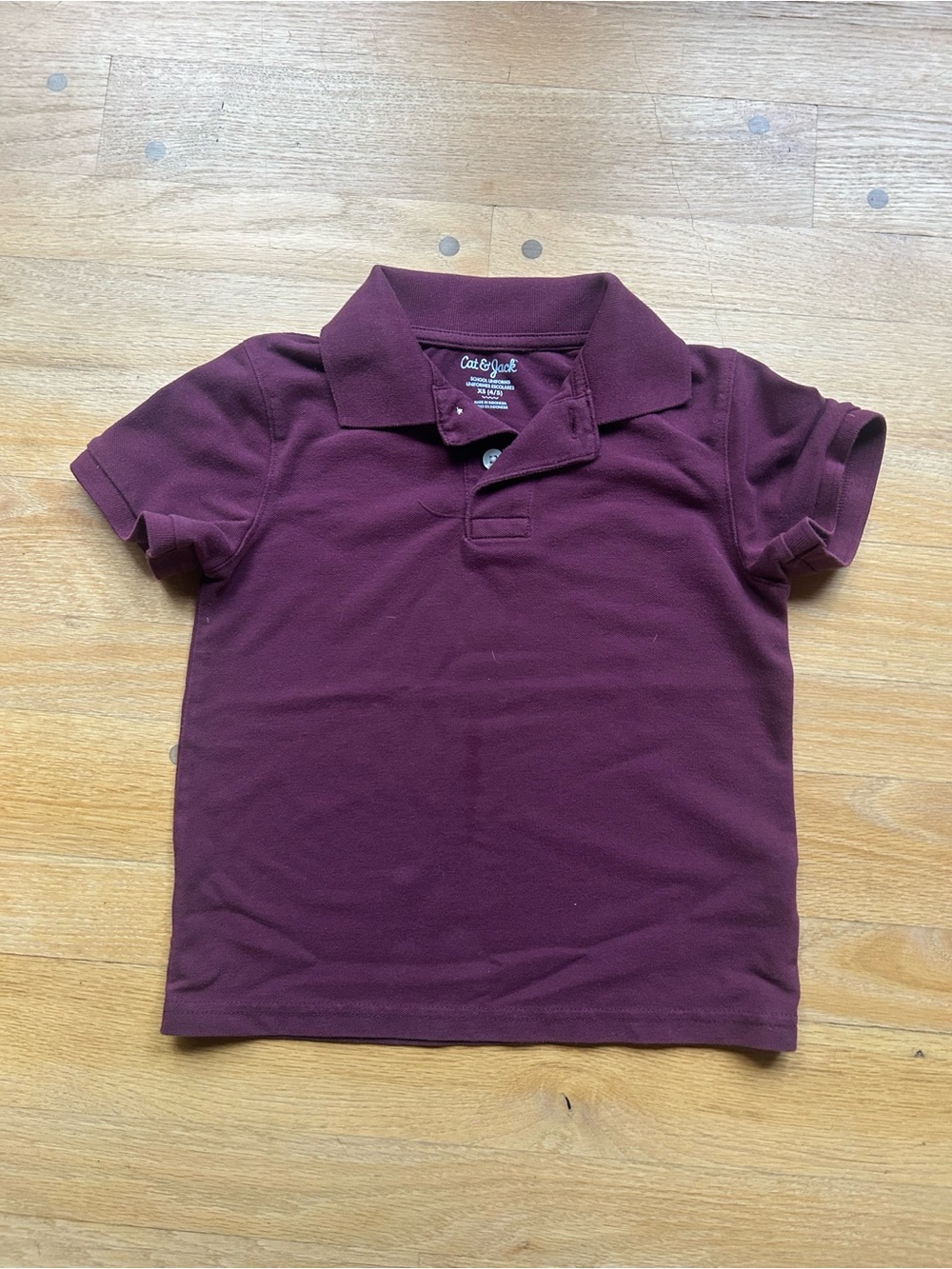 Cat & Jack Burgundy Short Sleeve Polo - Boys